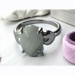 SILVER ADVENTURA NEW SIZE 8 SILVER PRONG SET POLISHED ELEGANT RING
